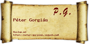 Péter Gorgiás névjegykártya